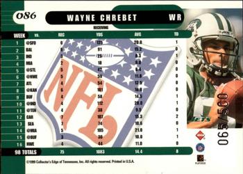1999 Collector's Edge Supreme - Galvanized #086 Wayne Chrebet Back