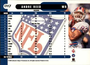 1999 Collector's Edge Supreme - Gold Ingot #017 Andre Reed Back