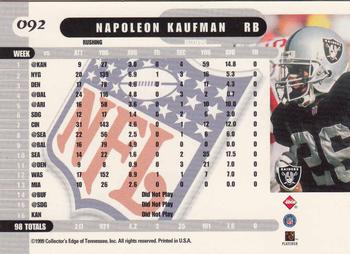 1999 Collector's Edge Supreme - Gold Ingot #092 Napoleon Kaufman Back