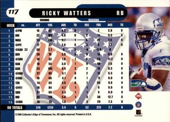 1999 Collector's Edge Supreme - Gold Ingot #117 Ricky Watters Back