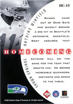 1999 Collector's Edge Supreme - Homecoming #HC-19 Shawn Springs / Antoine Winfield Back