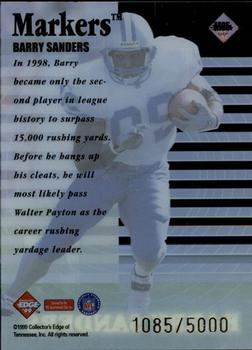 1999 Collector's Edge Supreme - Markers #M05 Barry Sanders Back