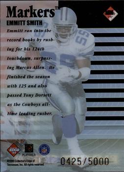 1999 Collector's Edge Supreme - Markers #M06 Emmitt Smith Back