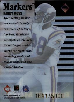 1999 Collector's Edge Supreme - Markers #M07 Randy Moss Back