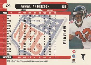 1999 Collector's Edge Supreme - Previews #JA Jamal Anderson Back