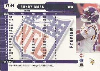 1999 Collector's Edge Supreme - Previews #RM Randy Moss Back