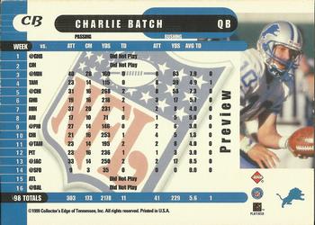 1999 Collector's Edge Supreme - Previews #CB Charlie Batch Back