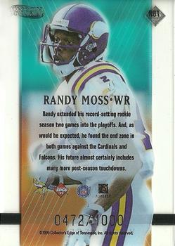 1999 Collector's Edge Supreme - Route XXXIII #R01 Randy Moss Back