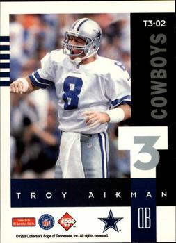 1999 Collector's Edge Supreme - T3 #T3-02 Troy Aikman Back