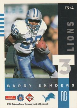 1999 Collector's Edge Supreme - T3 #T3-14 Barry Sanders Back