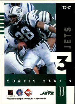 1999 Collector's Edge Supreme - T3 #T3-17 Curtis Martin Back