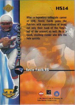 1999 Collector's Edge Triumph - Heir Supply #HS14 Kevin Faulk Back