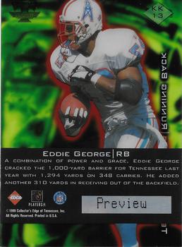1999 Collector's Edge Triumph - K-Klub Previews #KK13 Eddie George Back