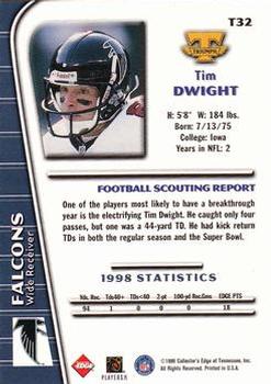 1999 Collector's Edge Triumph - Millennium Collection Red #T32 Tim Dwight Back