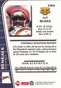 1999 Collector's Edge Triumph - Millennium Collection Red #T105 Jeff Blake Back