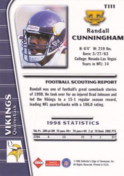 1999 Collector's Edge Triumph - Millennium Collection Red #T111 Randall Cunningham Back