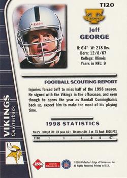 1999 Collector's Edge Triumph - Millennium Collection Red #T120 Jeff George Back