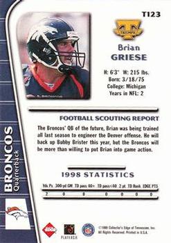 1999 Collector's Edge Triumph - Millennium Collection Red #T123 Brian Griese Back