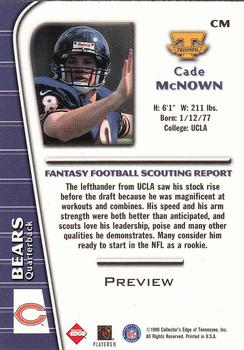 1999 Collector's Edge Triumph - Previews #CM Cade McNown Back