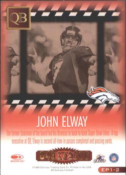 1999 Donruss - Executive Producers #EP1-2 John Elway Back