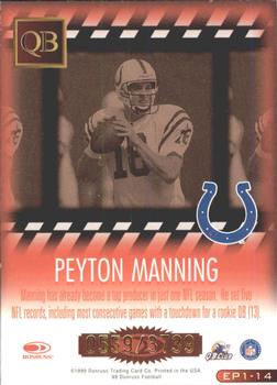 1999 Donruss - Executive Producers #EP1-14 Peyton Manning Back