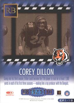 1999 Donruss - Executive Producers #EP1-19 Corey Dillon Back
