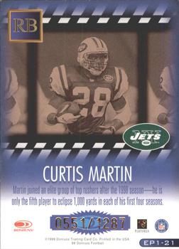 1999 Donruss - Executive Producers #EP1-21 Curtis Martin Back