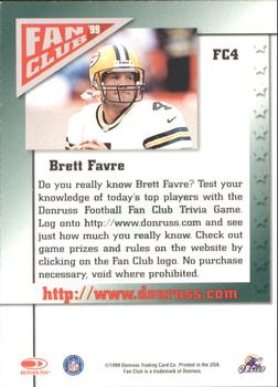 1999 Donruss - Fan Club Silver #FC4 Brett Favre Back