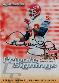 1999 Donruss - Private Signings #NNO Derrick Thomas Front
