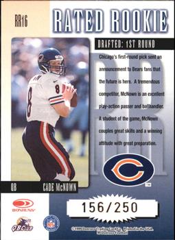 1999 Donruss - Rated Rookies Medalist #RR16 Cade McNown Back