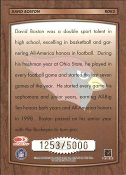 1999 Donruss - Rookie Gridiron Kings #RGK5 David Boston Back