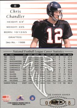 1999 Donruss - Stat Line Career #8 Chris Chandler Back