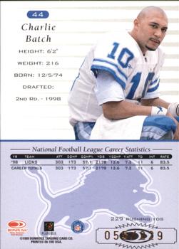 1999 Donruss - Stat Line Career #44 Charlie Batch Back