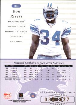 1999 Donruss - Stat Line Career #48 Ron Rivers Back