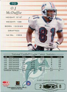 1999 Donruss - Stat Line Career #70 O.J. McDuffie Back