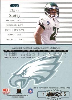 1999 Donruss - Stat Line Career #100 Duce Staley Back