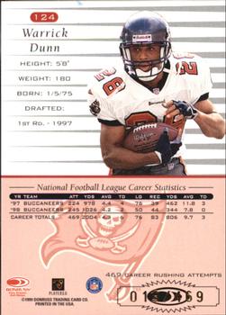 1999 Donruss - Stat Line Career #124 Warrick Dunn Back