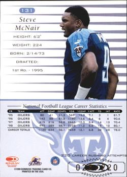 1999 Donruss - Stat Line Career #131 Steve McNair Back