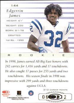 1999 Donruss - Stat Line Career #144 Edgerrin James Back