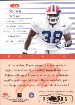 1999 Donruss - Stat Line Career #168 Shawn Bryson Back