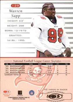 1999 Donruss - Stat Line Season #129 Warren Sapp Back