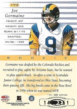 1999 Donruss - Stat Line Season #173 Joe Germaine Back