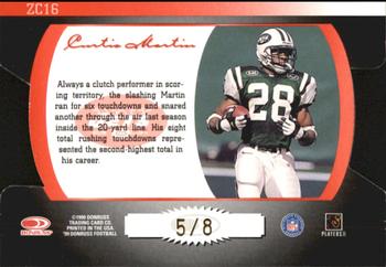 1999 Donruss - Zoning Commission Red #ZC16 Curtis Martin Back