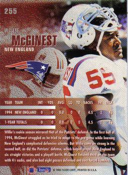 1995 Fleer #255 Willie McGinest Back
