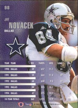 1995 Fleer #98 Jay Novacek Back
