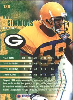 1995 Fleer #139 Wayne Simmons Back