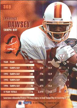 1995 Fleer #369 Lawrence Dawsey Back