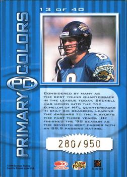 1999 Donruss Elite - Primary Colors Blue #13 Mark Brunell Back