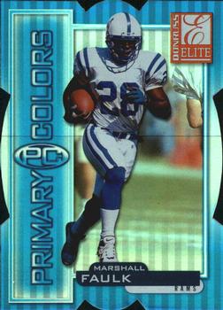 1999 Donruss Elite - Primary Colors Die Cuts Blue #2 Marshall Faulk Front