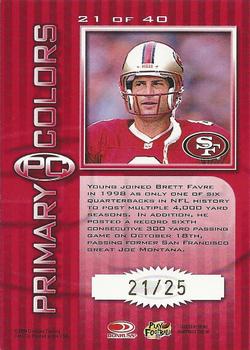 1999 Donruss Elite - Primary Colors Red #21 Steve Young Back